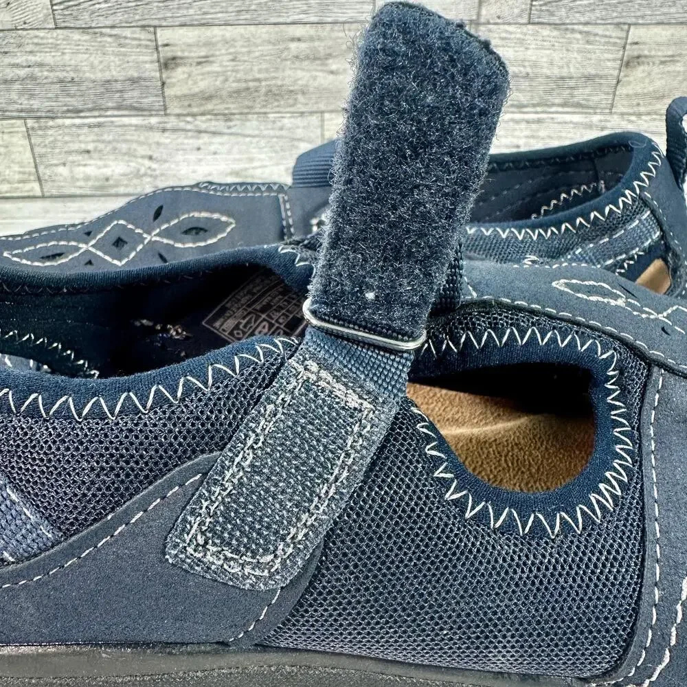 Earth Origins Shoes Womens Size 10 Navy Eliah Mary Jane Comfort Sandals Walking - Picture 11 of 15